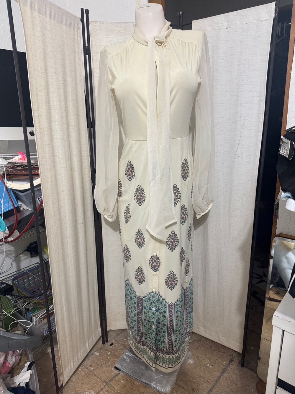 Alfred Shaheen Vintage Hostess Dress USA Made sz 12